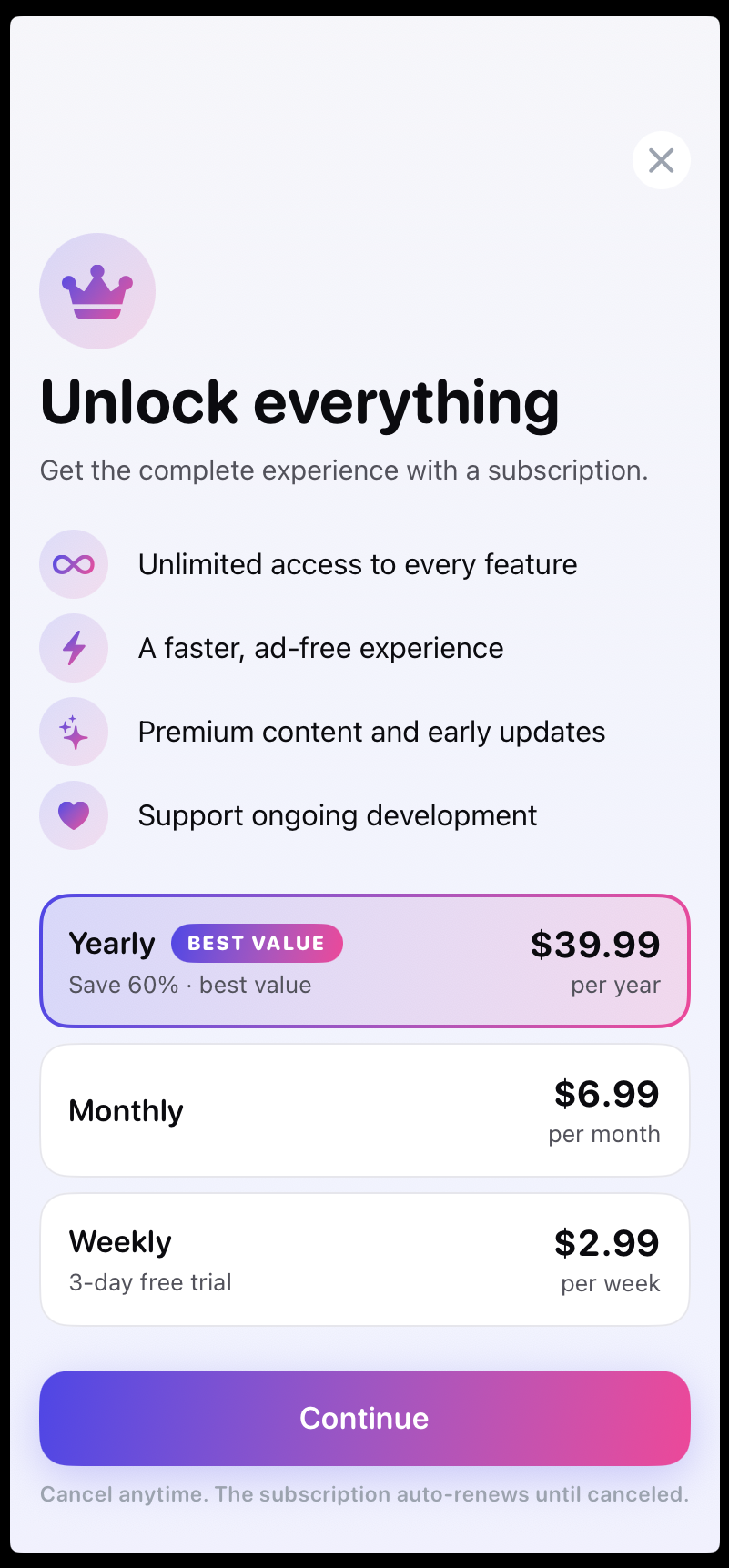 Sleep Cycle — paywall / subscription